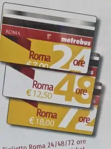 כרטיסים המשולבים לתחבורה הציבורית ברומא