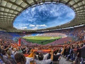 Stadio Olimpico, largest sports facility of Rome. A.S. Roma, S.S. Lazio, Italy