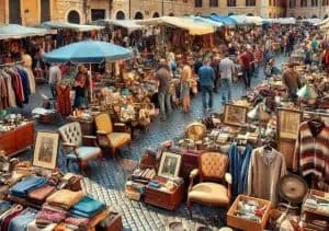 שוק פורטה פורטזה - שוק פשפשים יד 2 ברומא - שוק פתוח יום ראשון